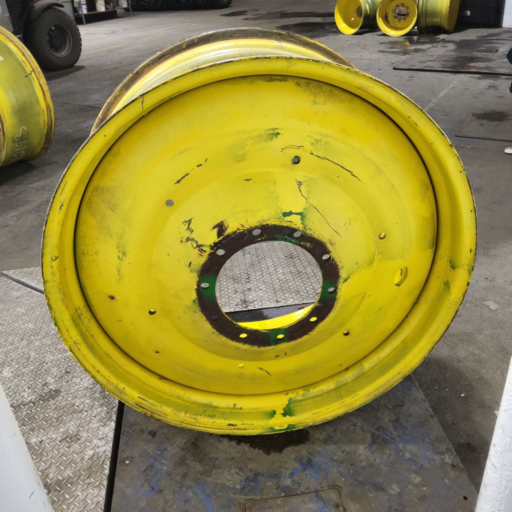 20"W x 42"D, John Deere Yellow 10-Hole Formed Plate , -12.12" Offset