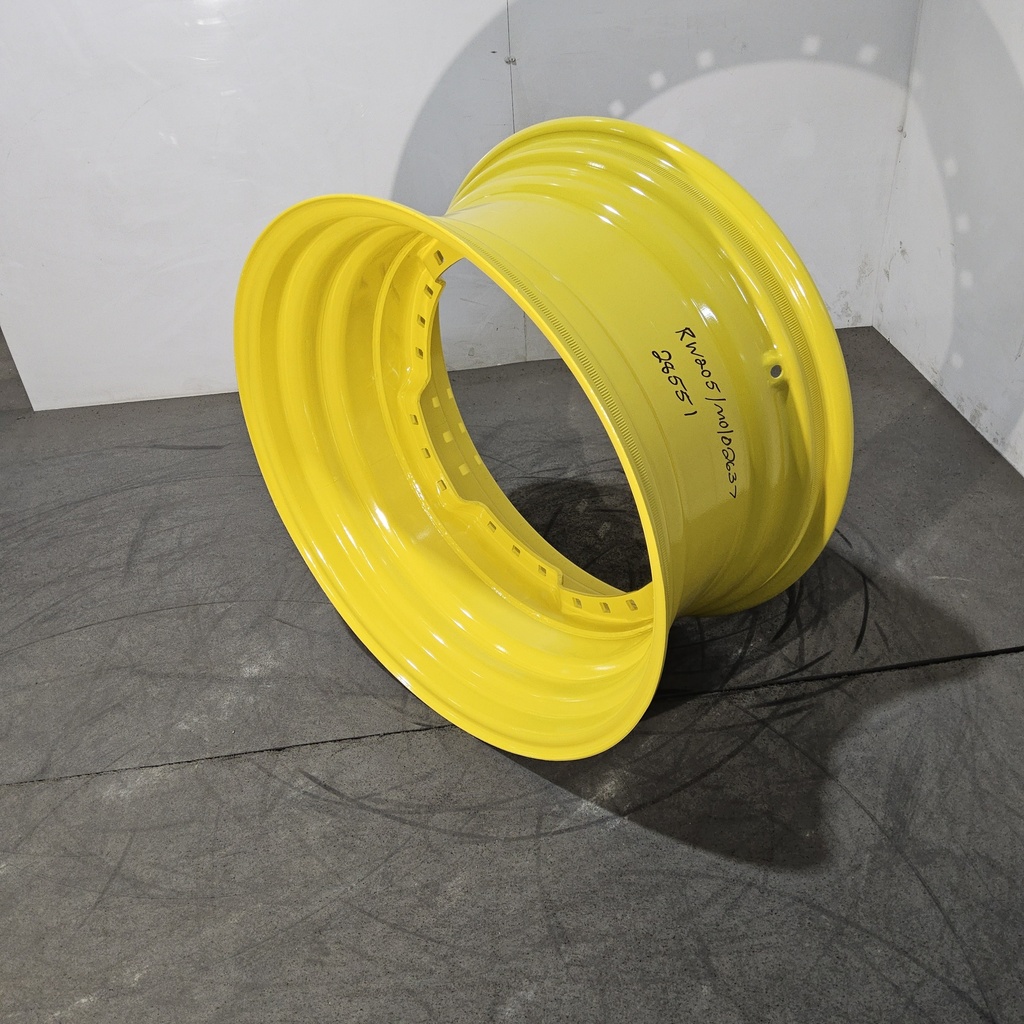 15"W x 30"D, John Deere Yellow 12-Hole Waffle Wheel (Groups of 3 bolts) , 2.5" Offset