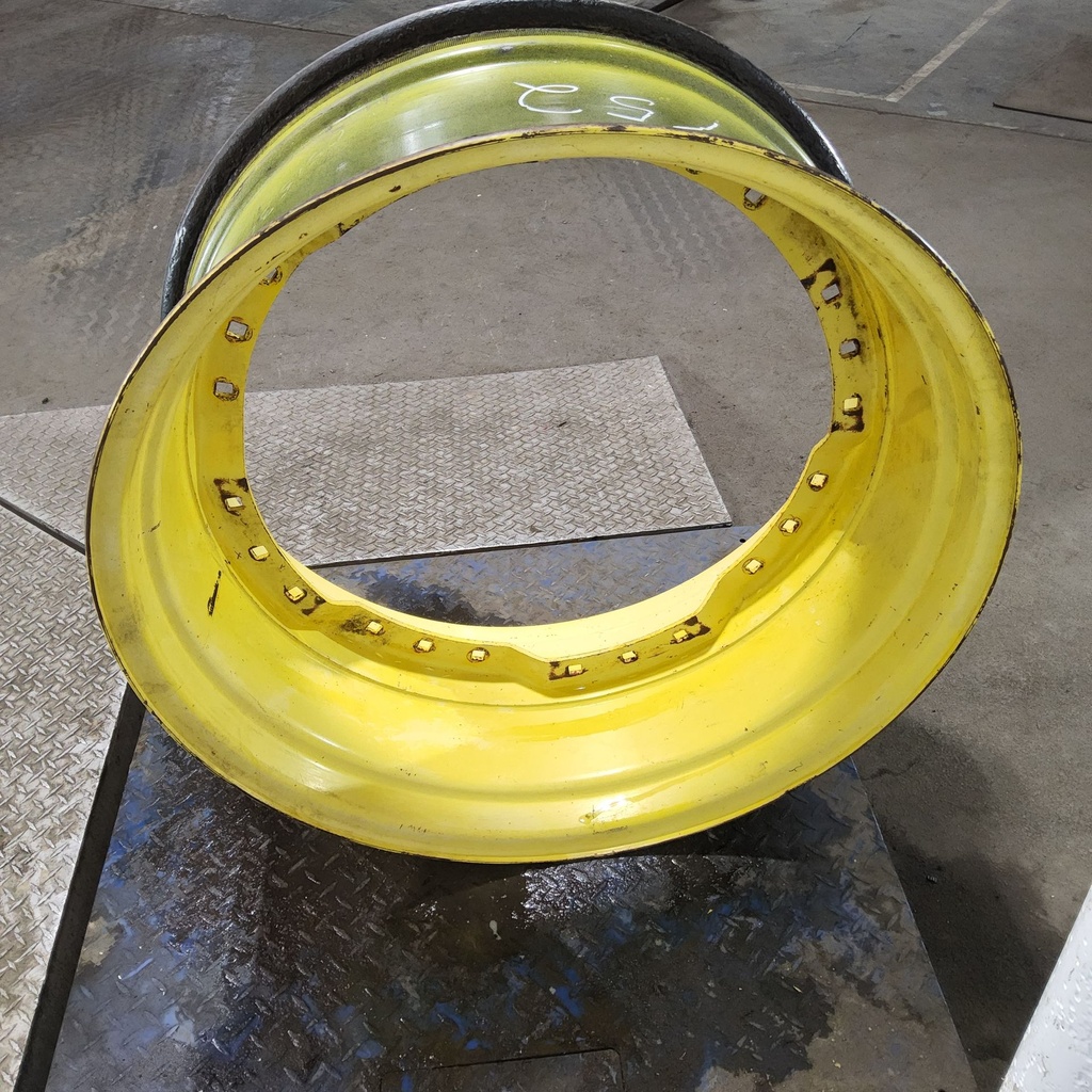 15"W x 34"D, John Deere Yellow 12-Hole Waffle Wheel (Groups of 3 bolts)