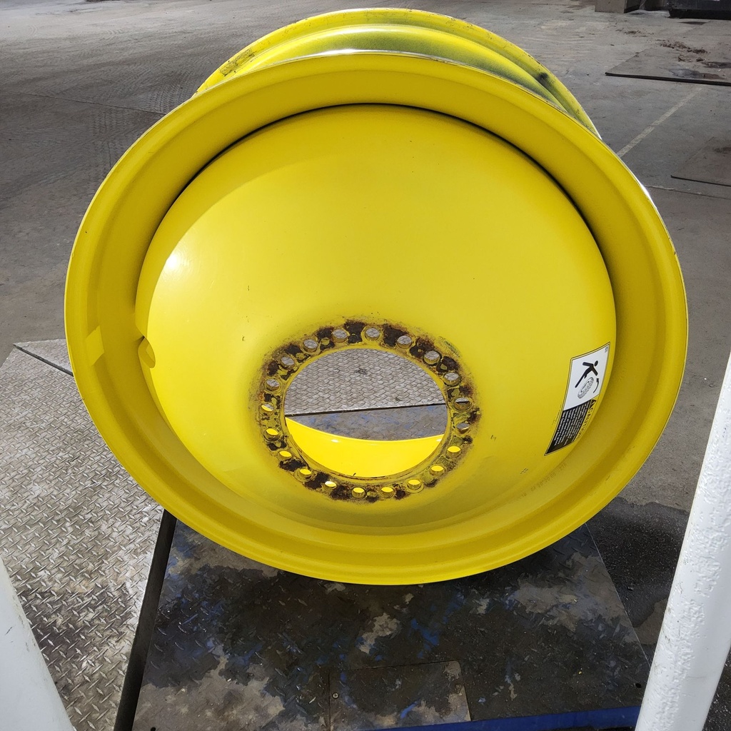 18"W x 42"D, John Deere Yellow 20-Hole Dolly Dual , -15.12" Offset