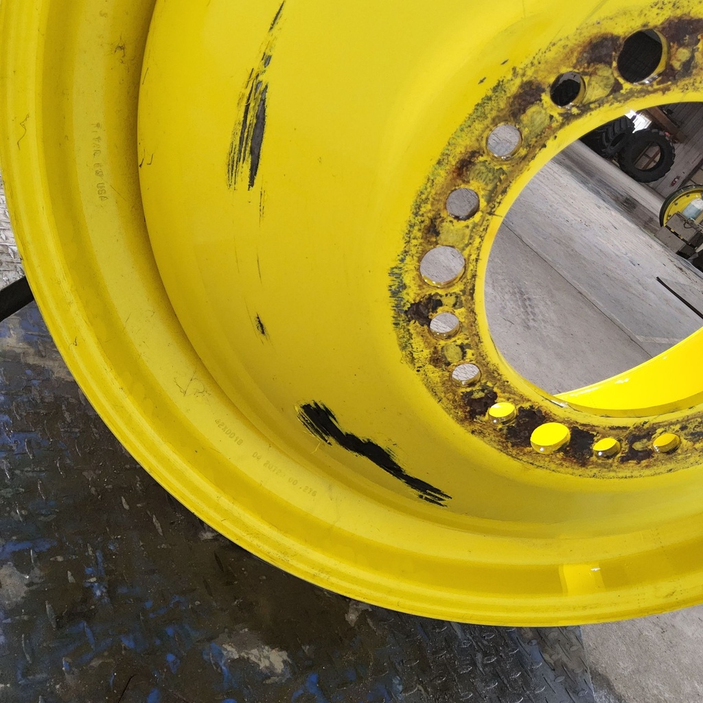 18"W x 42"D, John Deere Yellow 20-Hole Dolly Dual , -15.12" Offset