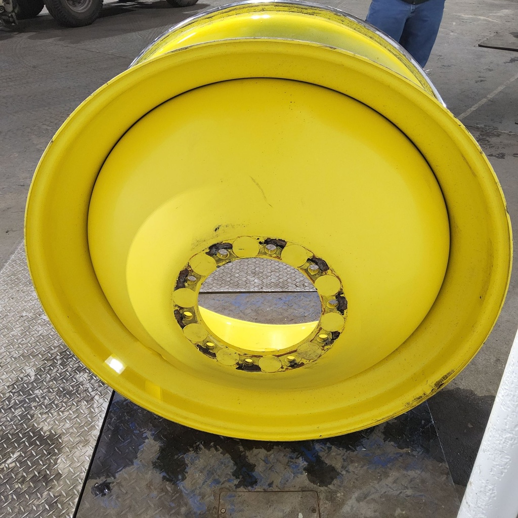 18"W x 42"D, John Deere Yellow 10-Hole Dolly Dual , -13.38" Offset
