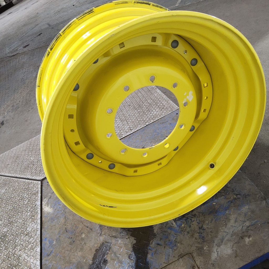 15"W x 30"D, John Deere Yellow 8-Hole Waffle Wheel (Groups of 2 Bolts)