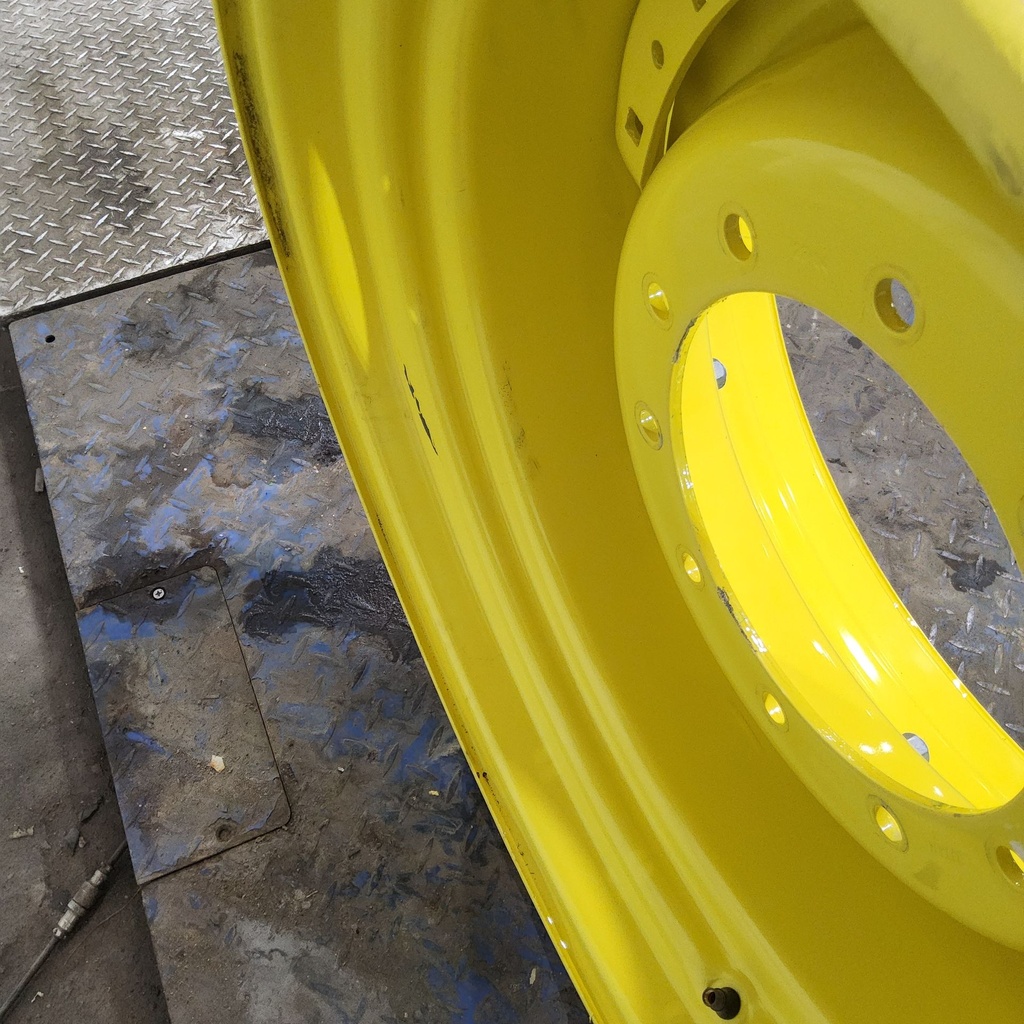 15"W x 30"D, John Deere Yellow 8-Hole Waffle Wheel (Groups of 2 Bolts)