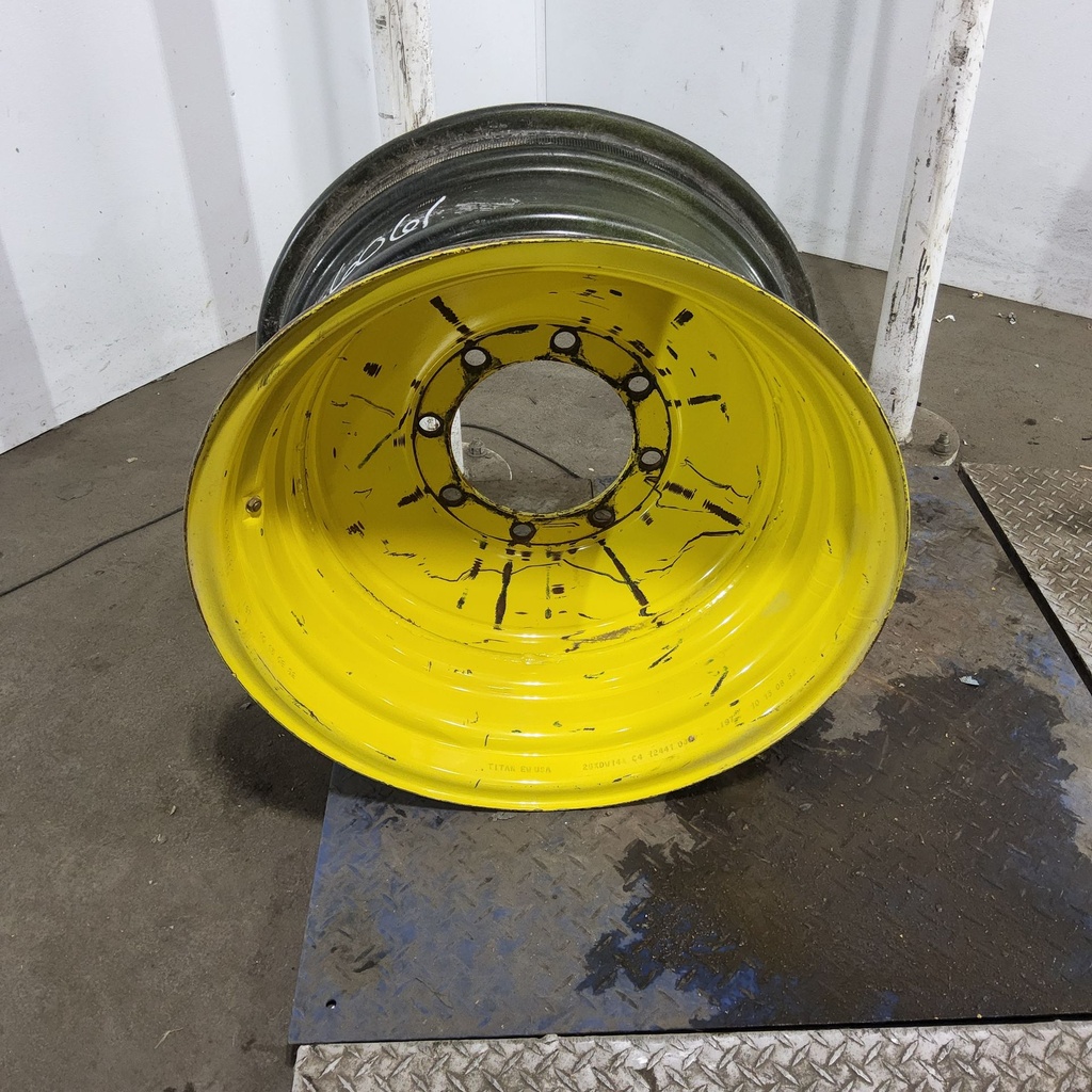 14"W x 26"D, John Deere Yellow 8-Hole Formed Plate , 2.75" Offset