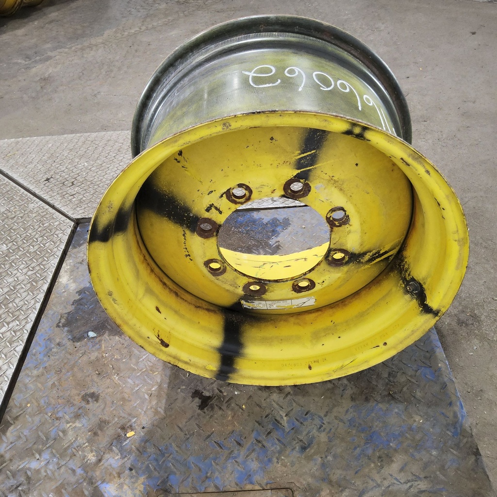 15"W x 24"D, John Deere Yellow 8-Hole Formed Plate , -2.88" Offset