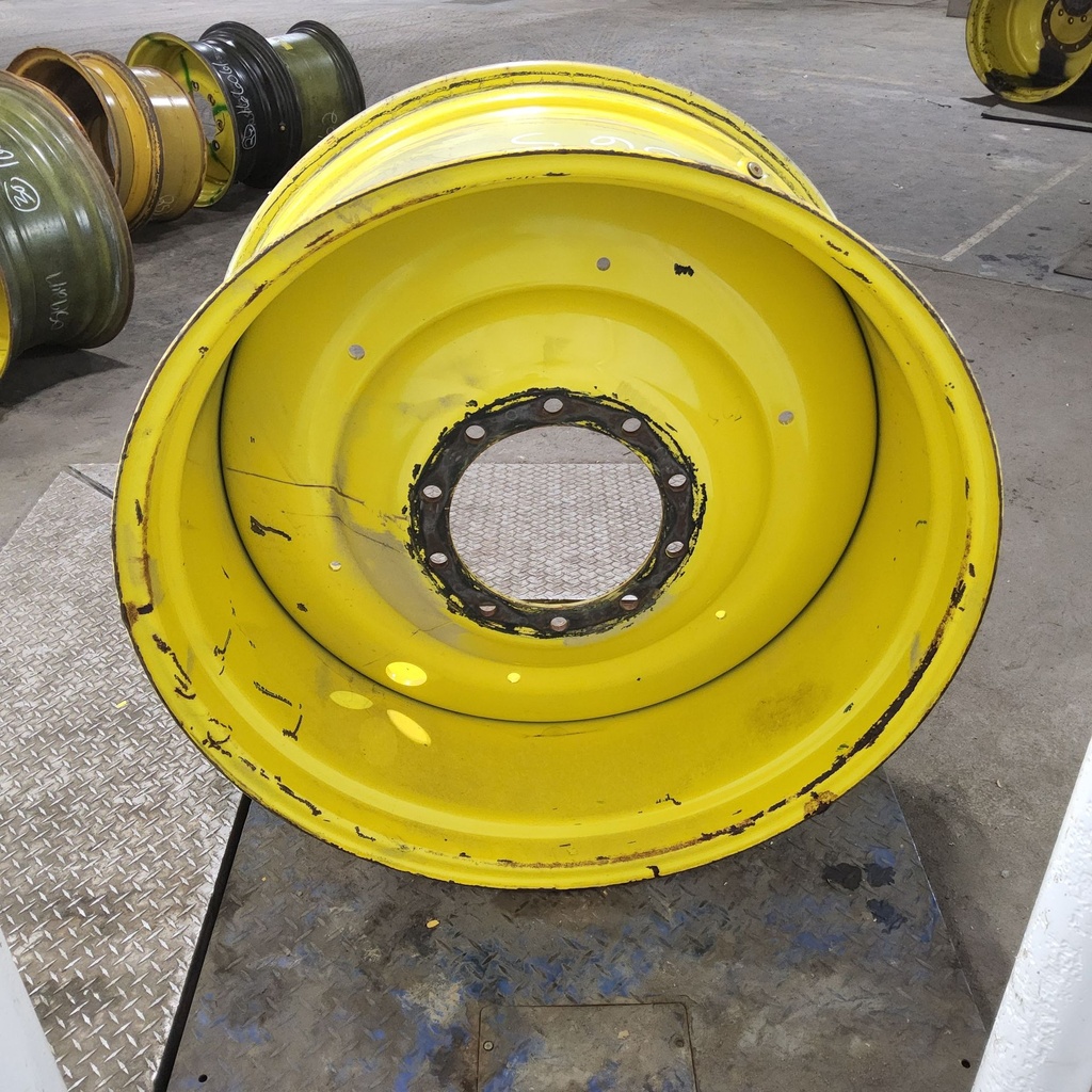 18"W x 38"D, John Deere Yellow 10-Hole Formed Plate , -3.25" Offset