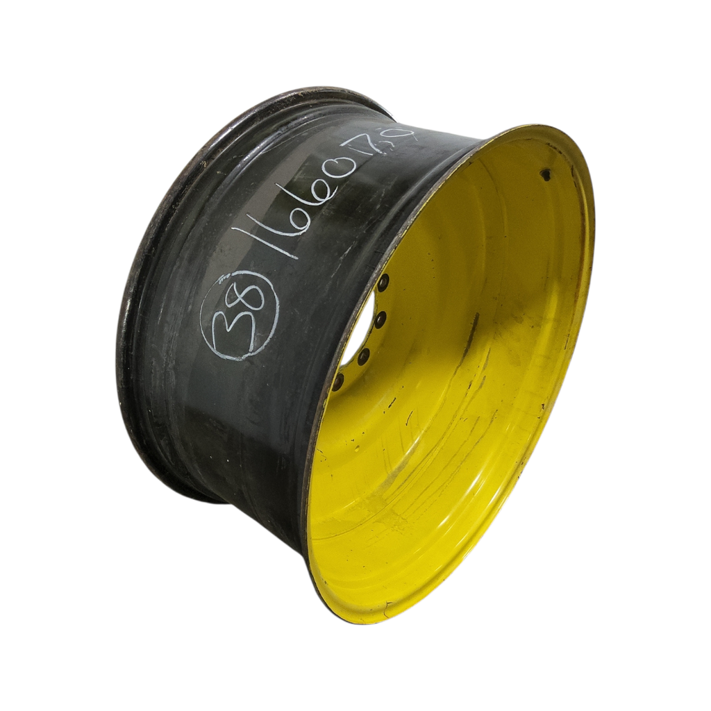 18"W x 38"D, John Deere Yellow 10-Hole Formed Plate , -3.25" Offset