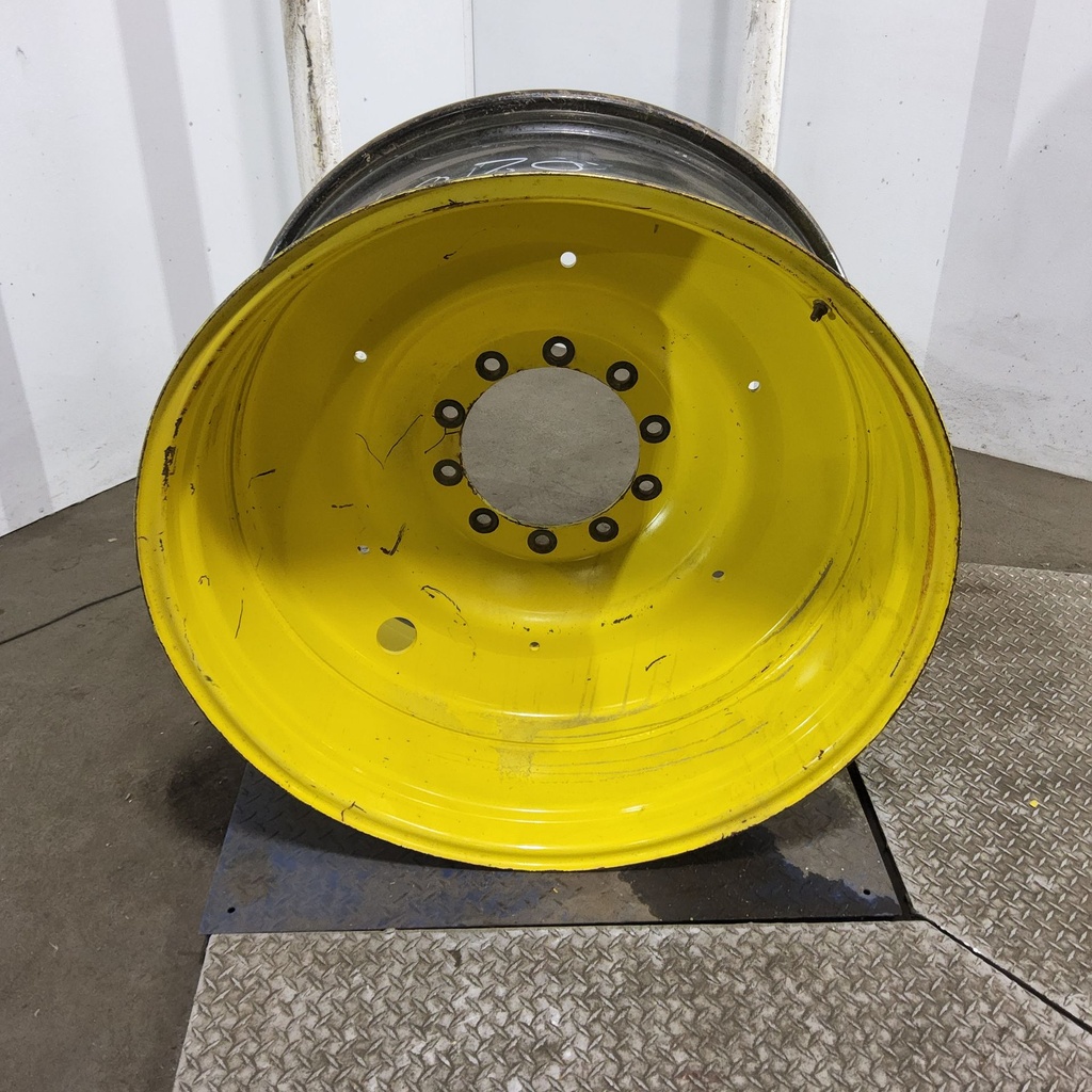 18"W x 38"D, John Deere Yellow 10-Hole Formed Plate , -3.25" Offset