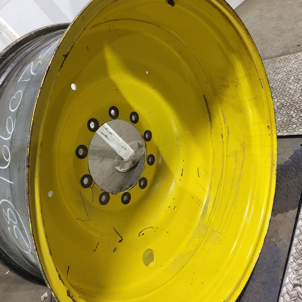 18"W x 38"D, John Deere Yellow 10-Hole Formed Plate , -3.25" Offset