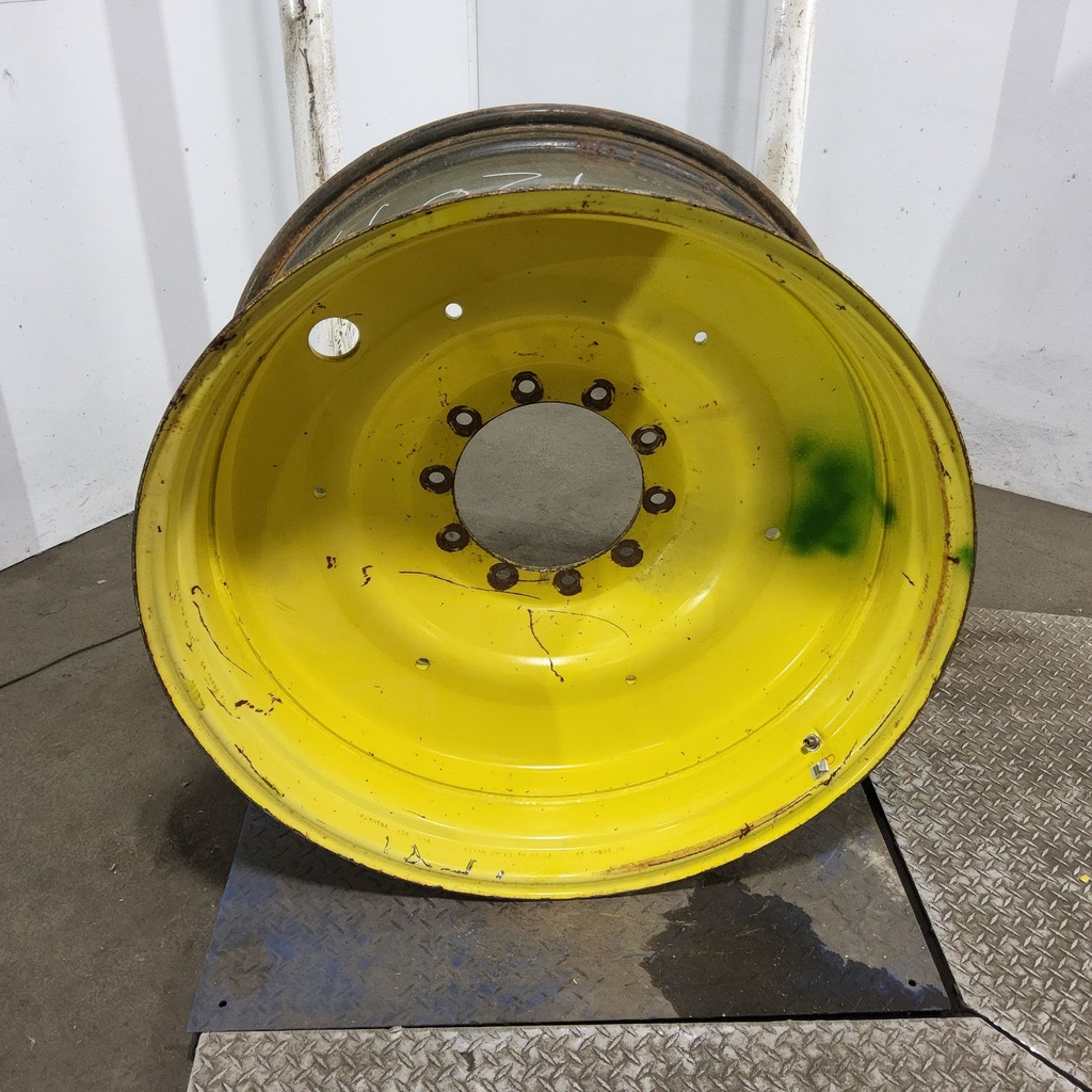 18"W x 38"D, John Deere Yellow 10-Hole Formed Plate , -3.25" Offset