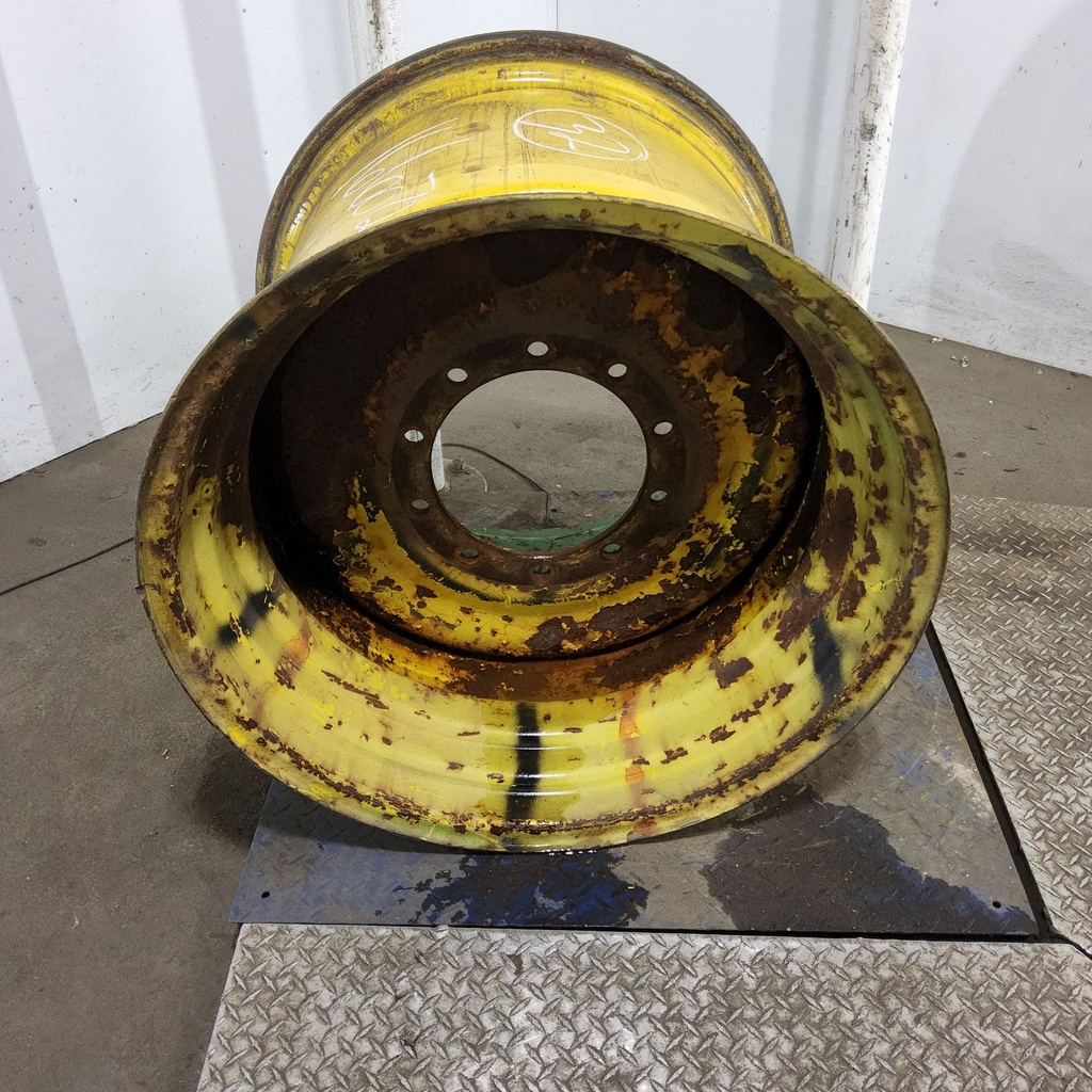 27"W x 32"D, John Deere Yellow 10-Hole Formed Plate , -4.12" Offset