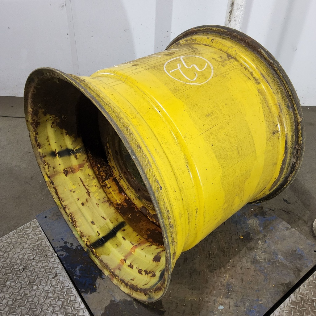 27"W x 32"D, John Deere Yellow 10-Hole Formed Plate , -4.12" Offset