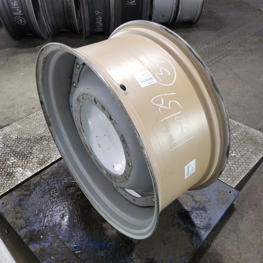 15"W x 34"D, Agco Corp Gray 8-Hole Waffle Wheel (Groups of 2 Bolts)