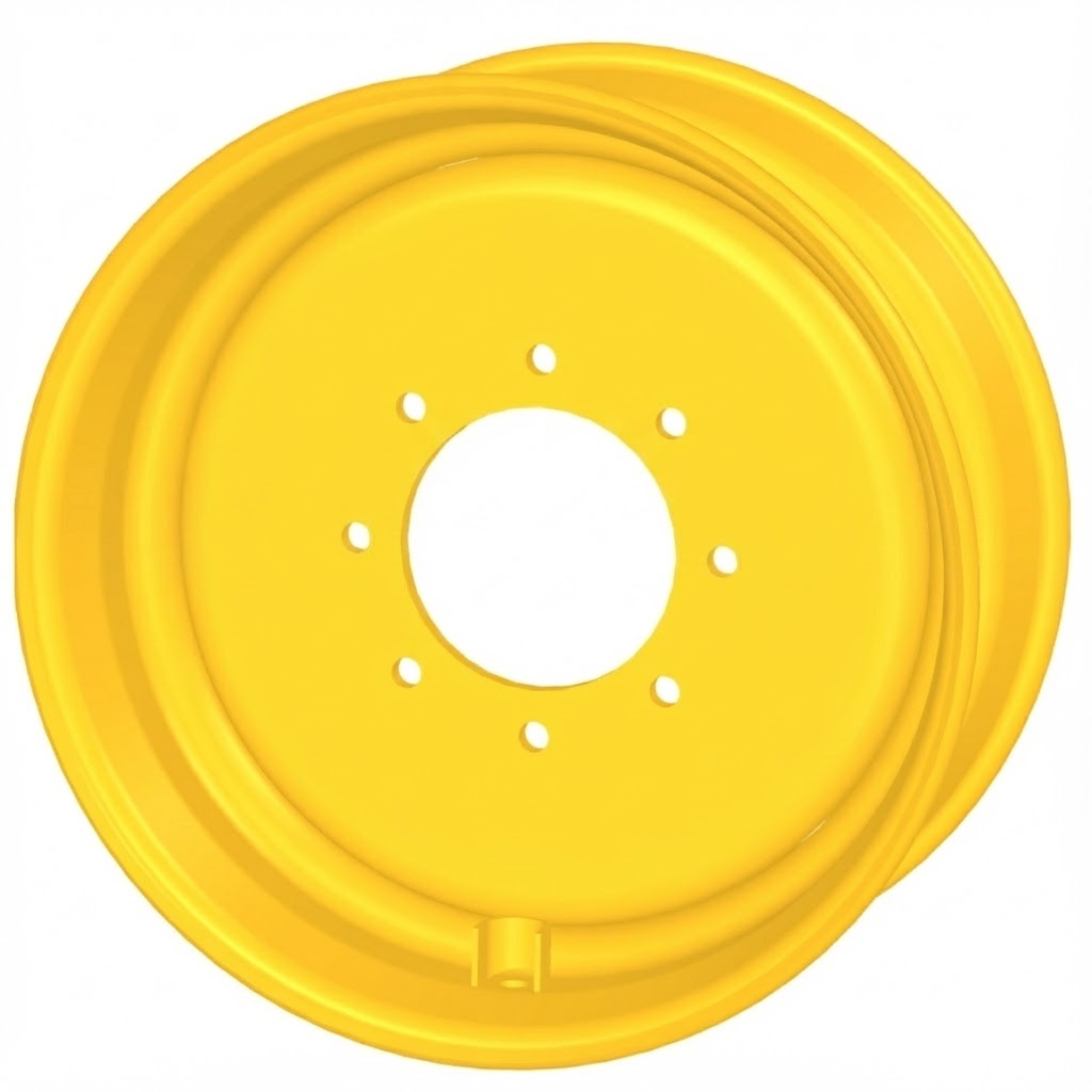8.25"W x 19.5"D, John Deere Yellow 8-Hole Formed Plate , 0.38" Offset