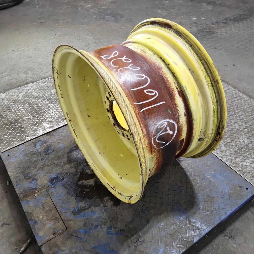 16"W x 26"D, John Deere Yellow 8-Hole Stamped Plate , 2.88" Offset