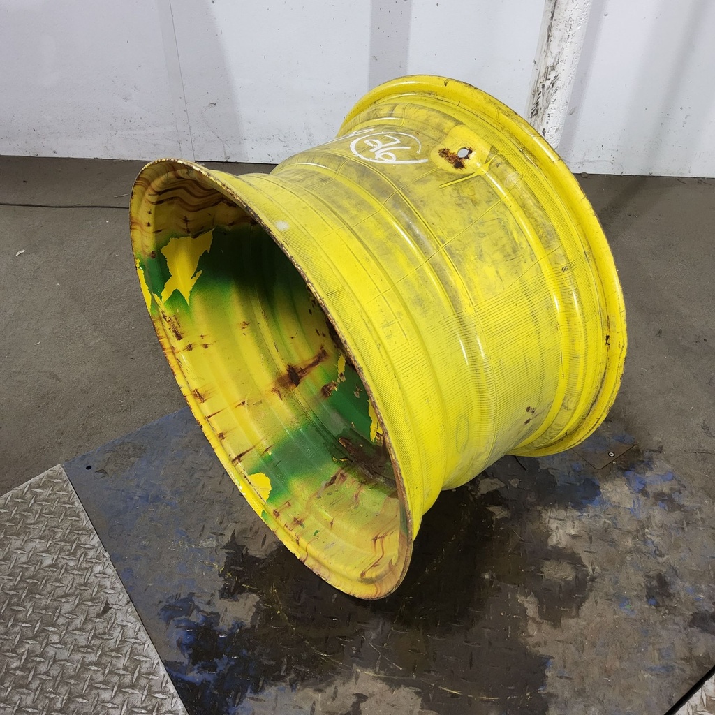 16"W x 26"D, John Deere Yellow 8-Hole Flat Plate , 0.56" Offset