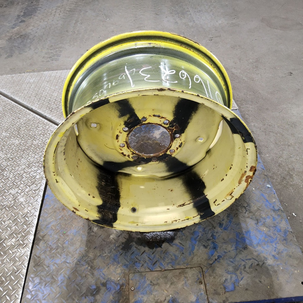 12"W x 24"D, John Deere Yellow 8-Hole Stamped Plate , -0.31" Offset