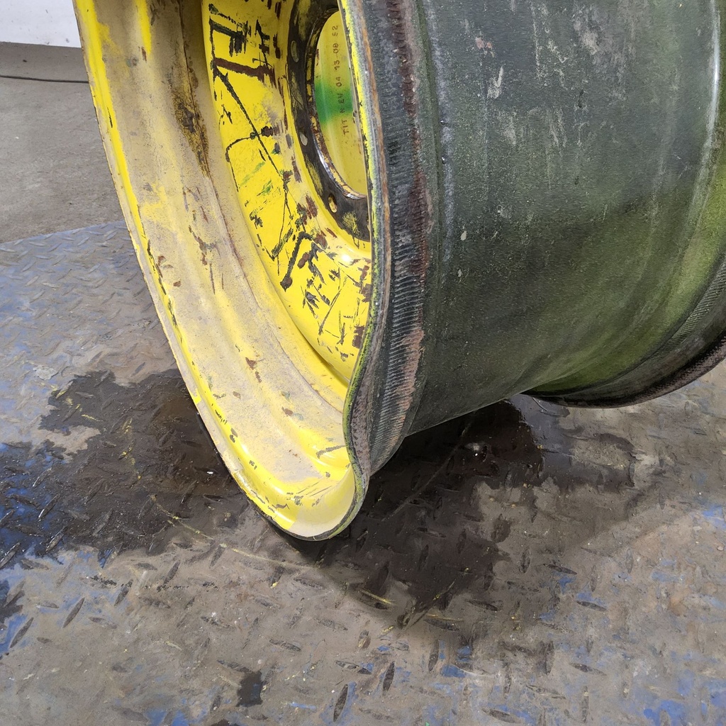 12"W x 24"D, John Deere Yellow 8-Hole Formed Plate , -0.25" Offset