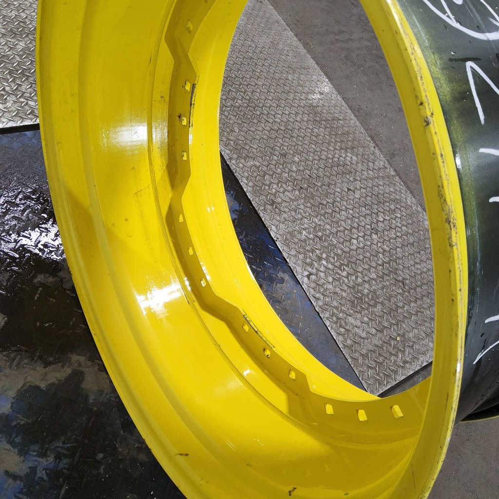 15"W x 34"D, John Deere Yellow 12-Hole Waffle Wheel (Groups of 3 bolts)