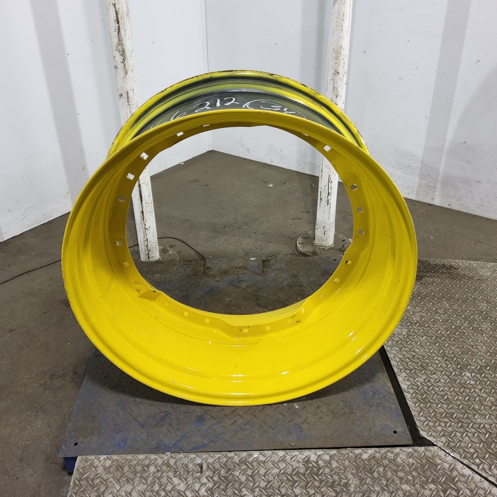 15"W x 34"D, John Deere Yellow 12-Hole Waffle Wheel (Groups of 3 bolts)