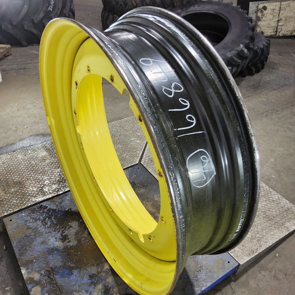 13"W x 46"D, John Deere Yellow 12-Hole Stub Disc , -3.44" Offset