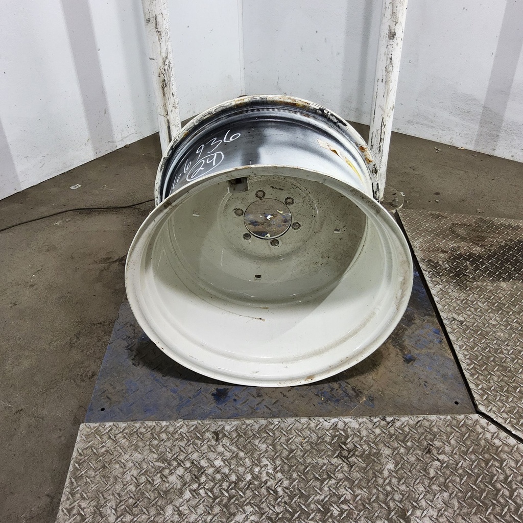 15"W x 24"D, Ford / New Holland White 6-Hole Formed Plate , -5.12" Offset