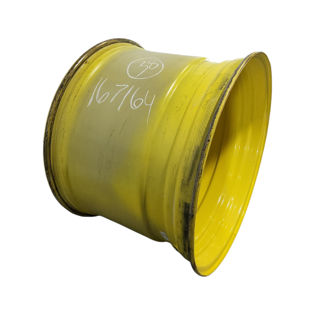 27"W x 38"D, John Deere Yellow 10-Hole Formed Plate , -11.62" Offset