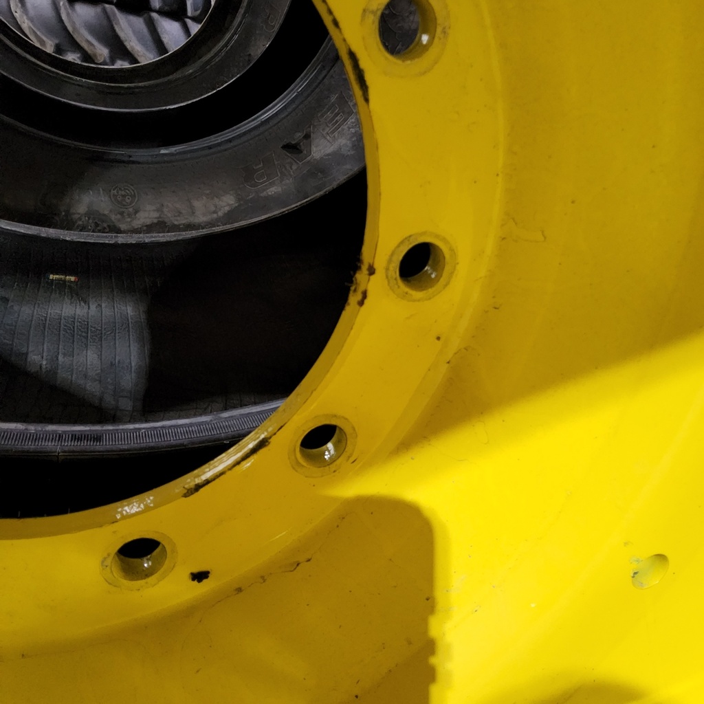 28"W x 46"D, John Deere Yellow 10-Hole Formed Plate , -14" Offset