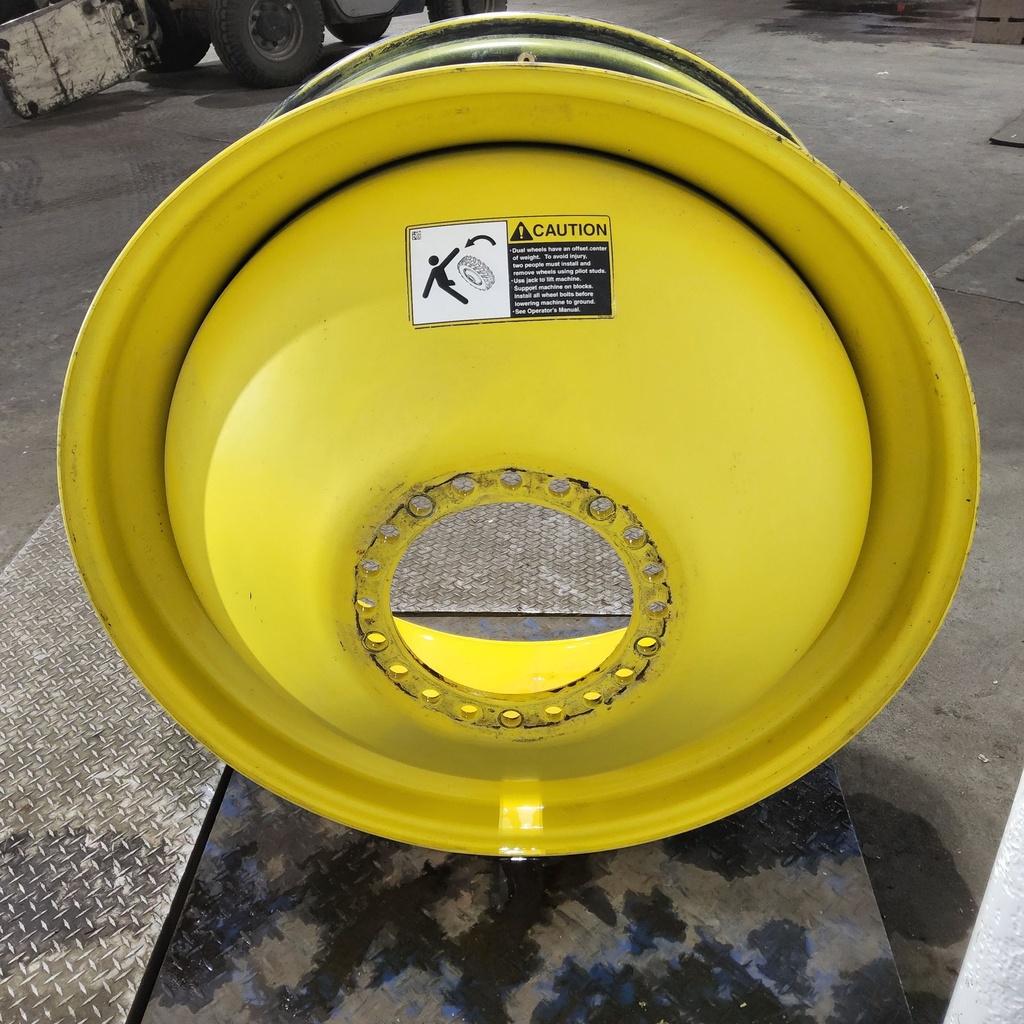 18"W x 42"D, John Deere Yellow 20-Hole Dolly Dual , -15.12" Offset