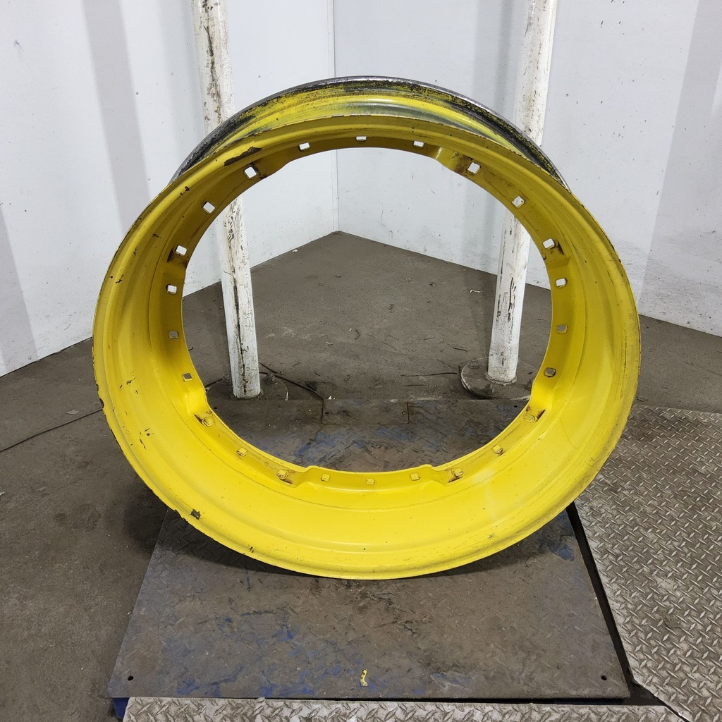 12"W x 38"D, John Deere Yellow 12-Hole Waffle Wheel (Groups of 3 bolts)