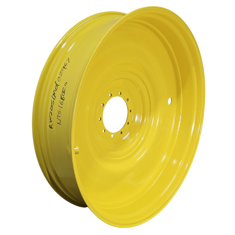12"W x 54"D, John Deere Yellow 10-Hole Formed Plate , -9.62" Offset