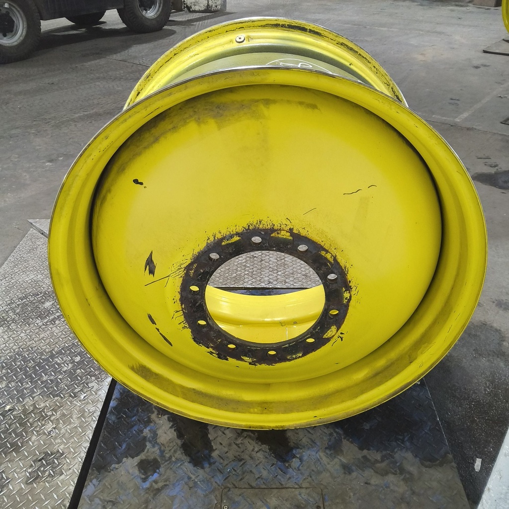 23"W x 38"D, John Deere Yellow 10-Hole Dolly Dual , -14.38" Offset
