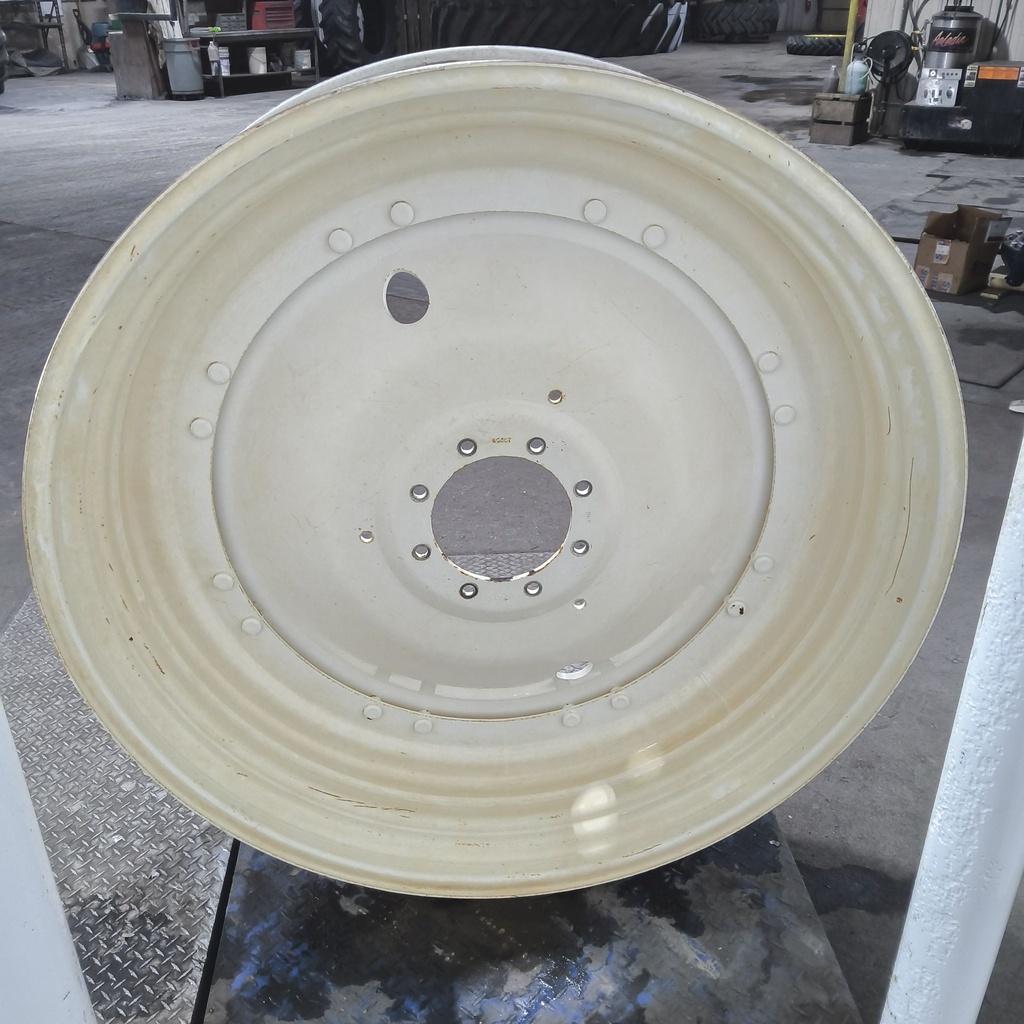 12"W x 50"D, Ford / New Holland White 16-Hole Stub Disc (groups of 2 bolts) , 1.75" Offset 50X12 stub disc wheels 8 hole with centers