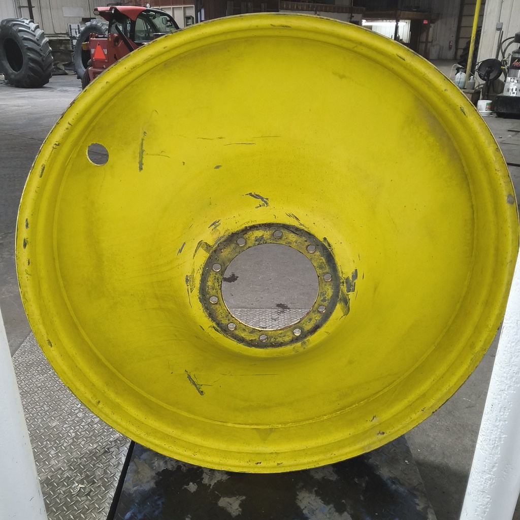 10"W x 54"D, John Deere Yellow 10-Hole Formed Plate , -6.38" Offset
