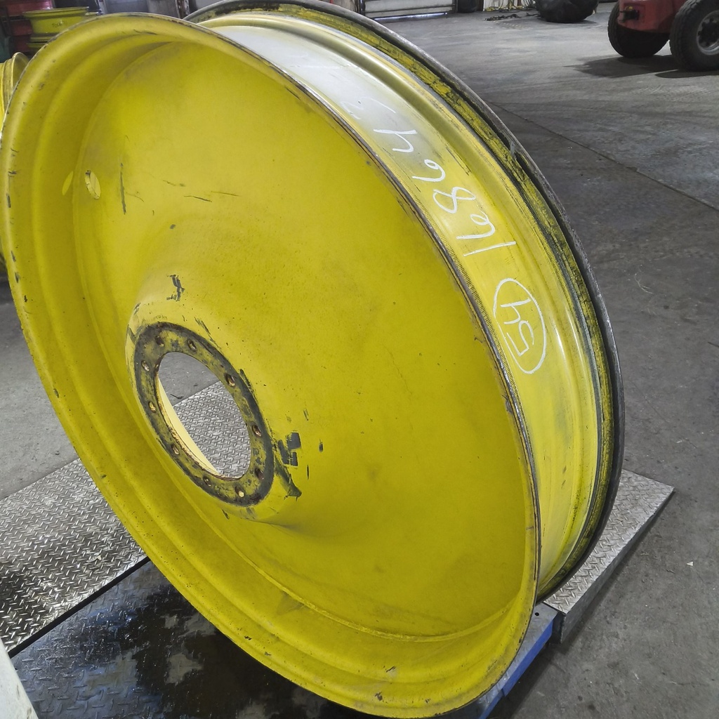 10"W x 54"D, John Deere Yellow 10-Hole Formed Plate , -6.38" Offset