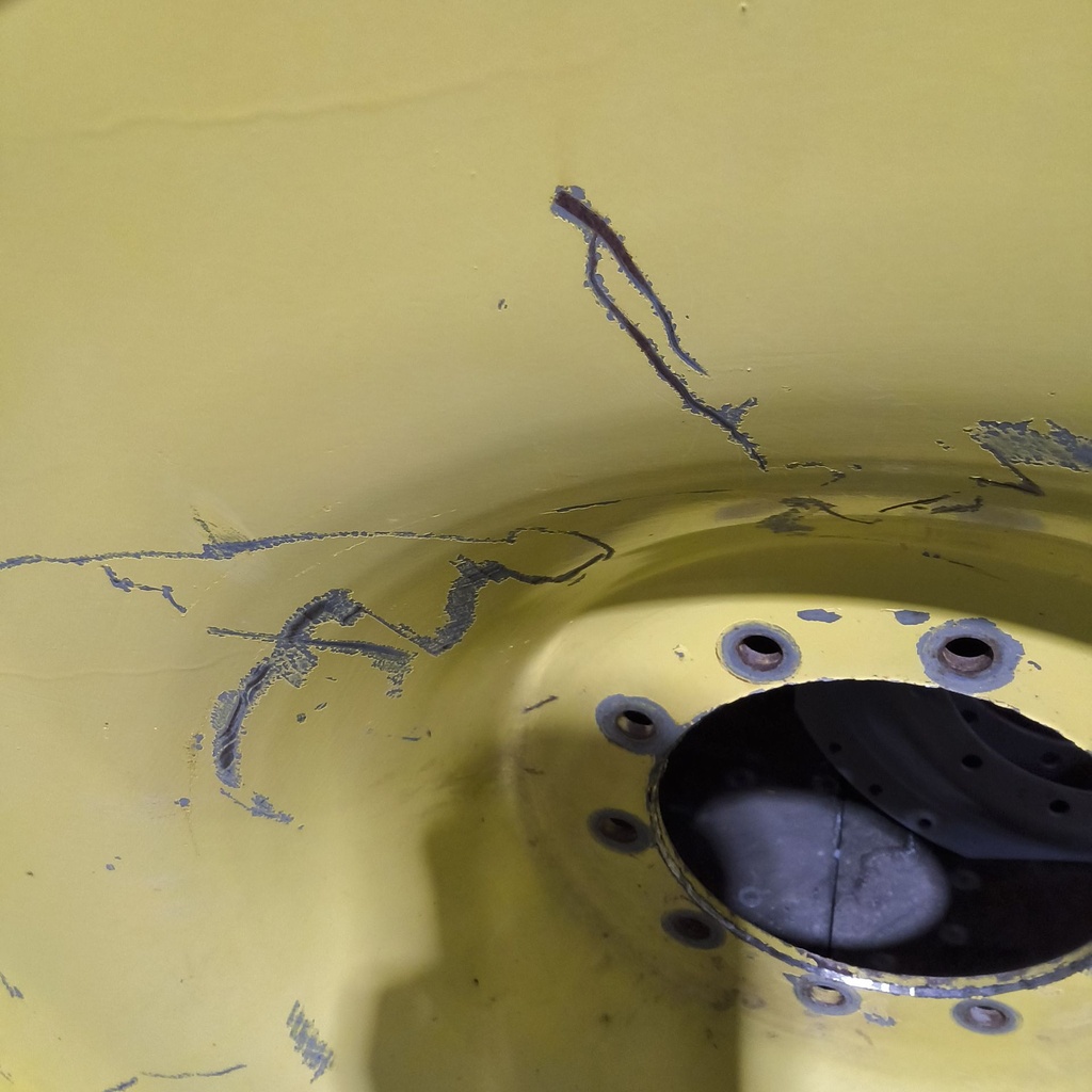 10"W x 54"D, John Deere Yellow 10-Hole Formed Plate , -6.38" Offset