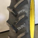 380/90R54 Goodyear Farm DT800 Super Traction R-1W on John Deere Yellow 10-Hole Formed Plate W/Weight Holes 75%