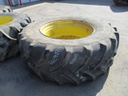 710/70R42 Firestone Radial All Traction DT R-1W on John Deere Yellow 12-Hole Stub Disc 40%