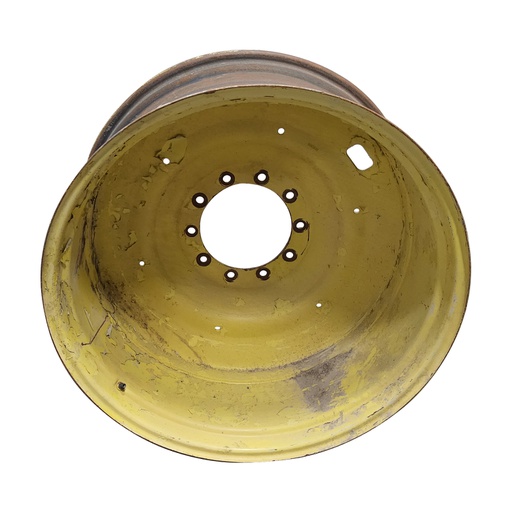 [T012066RIM] 18"W x 38"D, John Deere Yellow 10-Hole Formed Plate , -8.75" Offset