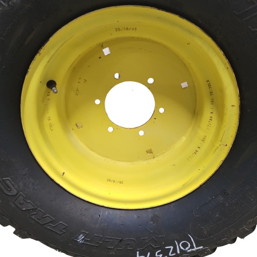 [T012374RIM] 10"W x 15"D, John Deere Yellow 6-Hole Spun Disc