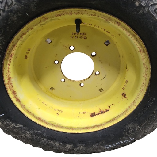 [T012375RIM] 10"W x 15"D, John Deere Yellow 6-Hole Spun Disc