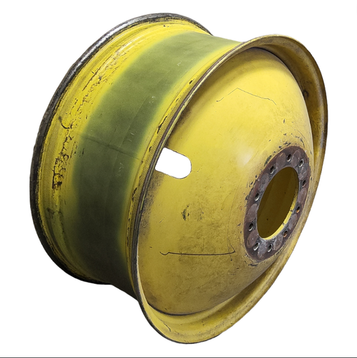 [T013468RIM] 16"W x 38"D, John Deere Yellow 10-Hole Dolly Dual-Outside , -13" Offset