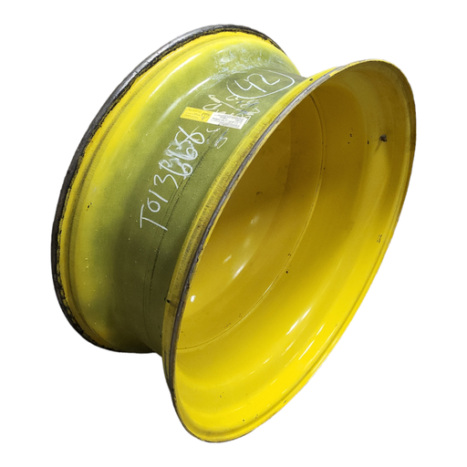 [T013668RIM] 16"W x 42"D, John Deere Yellow 10-Hole Dolly Dual , -15" Offset