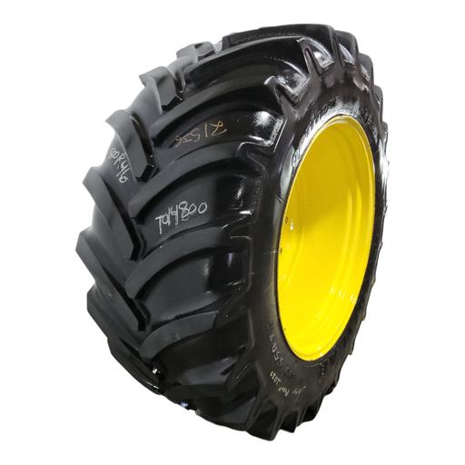 [T014800] LSW IF 800/55R46 Goodyear Farm DT830 Optitrac R-1W on John Deere Yellow 12-Hole Stub Disc Sprayer 35%