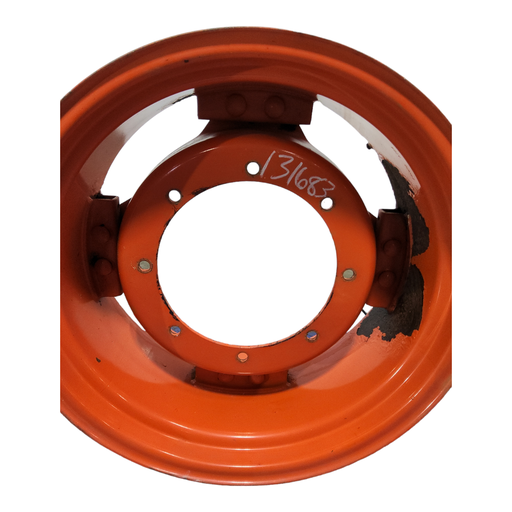 [131683] 8-Hole Rim with Clamp/U-Clamp (groups of 2 bolts) Center for 24" Rim, Kubota Orange