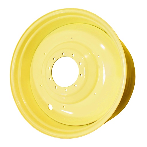 [40310] 20"W x 42"D, John Deere Yellow 10-Hole Formed Plate , -9.5" Offset