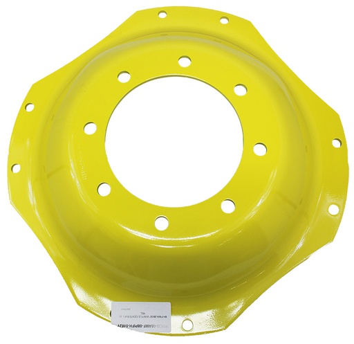 [051021000Y] 8-Hole Waffle Disc (Groups of 2 Bolts) Center for 28"-30" Rim, John Deere Yellow